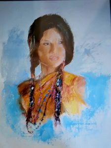 North american indian woman 46x83